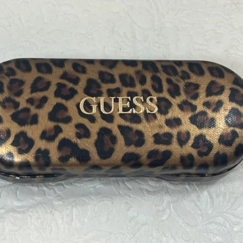 GUESS Designer Leopard Print Case for Eyeglasses